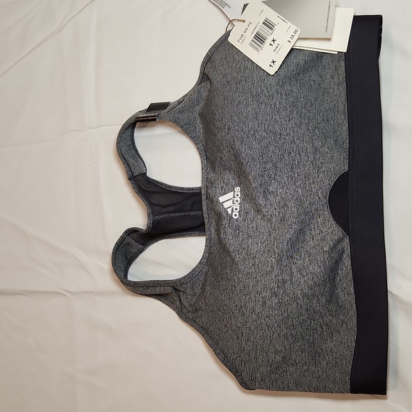 NWT Adidas Powerreact Medium Support Sports Bra size 1x - Gray - Picture 1 of 7
